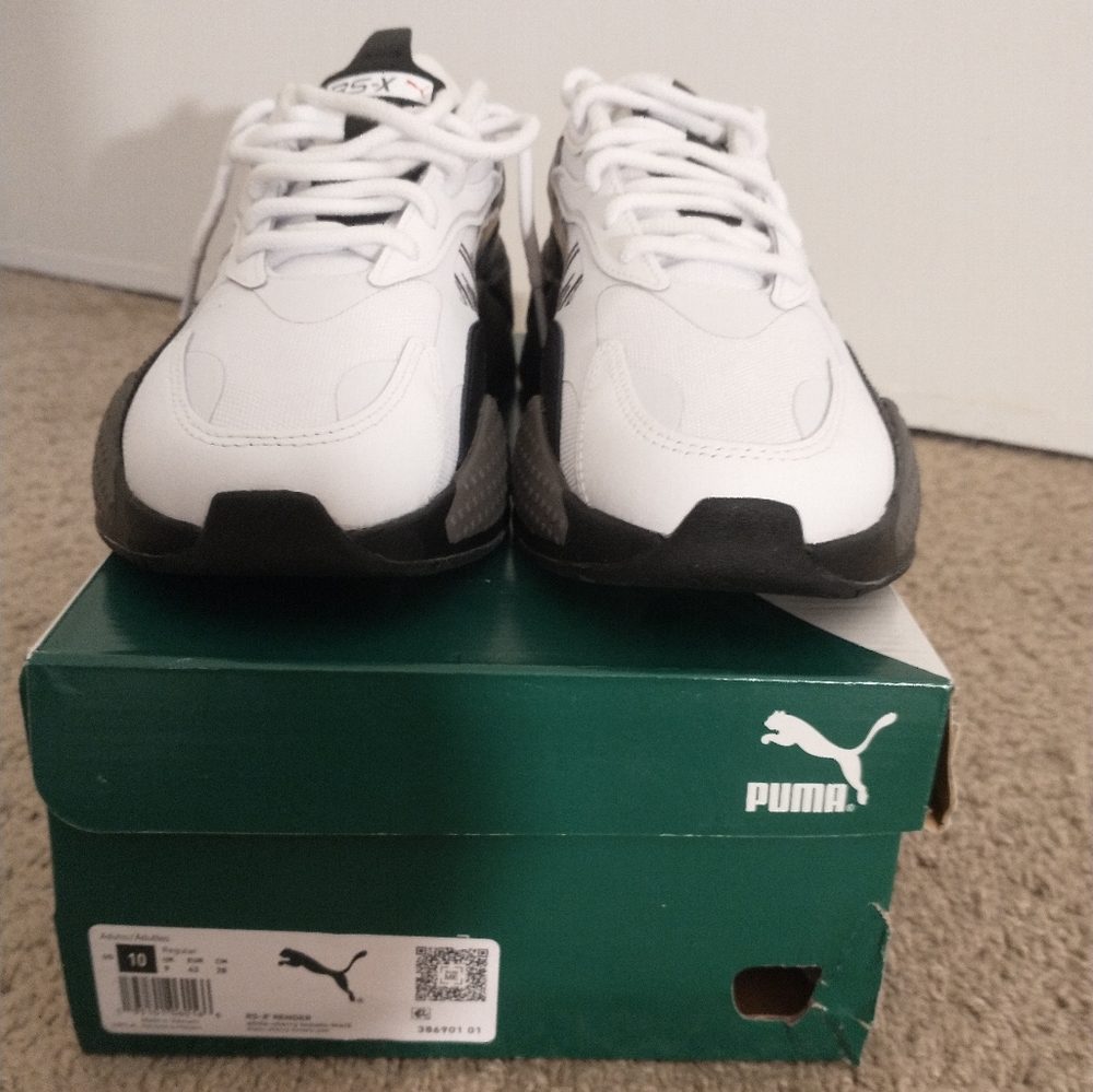 PUMA Man's RS-X Render size:10 color:White/Black/Cherry Tomato